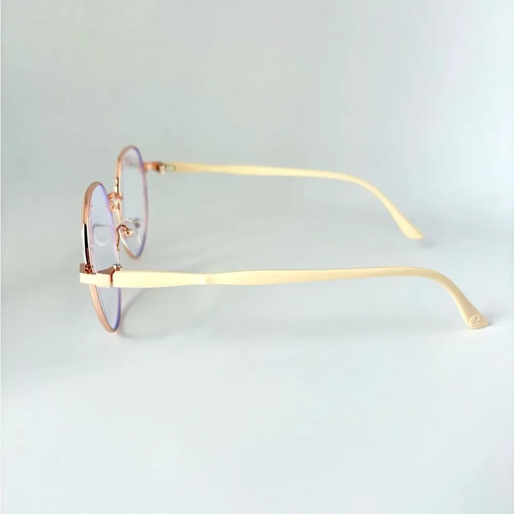 Stylish Gold Frame Women's Bluelight Glasses with Violet Hue - NWOT - Picture 3 of 4
